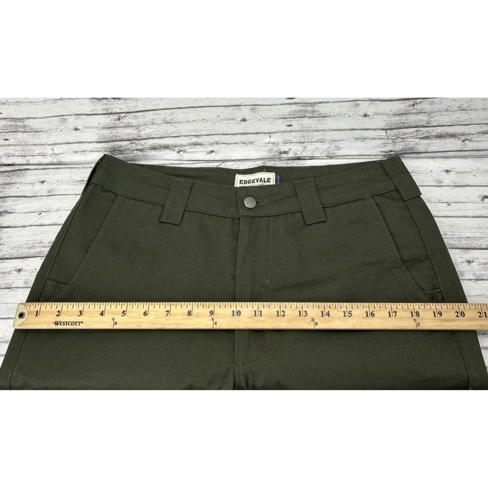 Edgevale Pants Mens 32x28 Green Canvas Chino USA Made Workwear Outdoor Utility